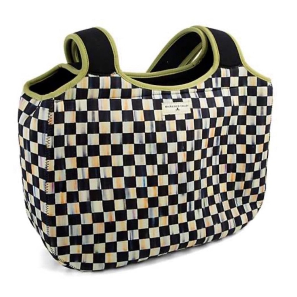 MacKenzie-Childs courtly check carryall Checkered neoprene Tote Bag